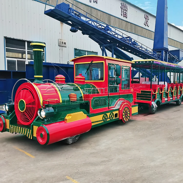 Factory Price Amusement Park Ride Road Tourist Sightseeing Electric Trackless Train For Sale