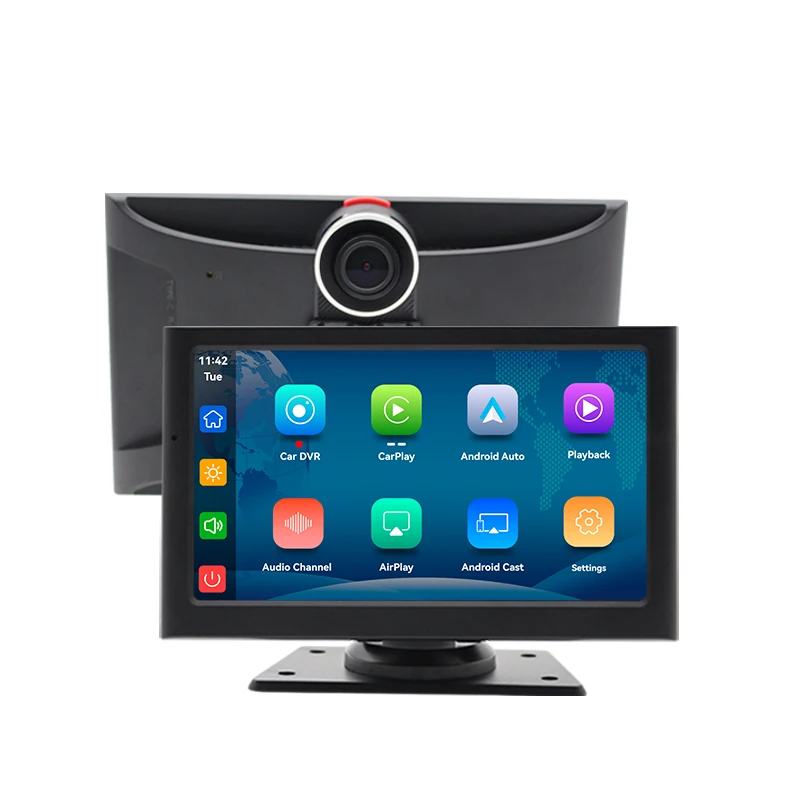 Портативный Беспроводной автомобильный стерео 7 дюймов HD Carplay сенсорный экран MP5 плеер с Apple CarPlay и Android авто зеркало соединение Fm TF USB