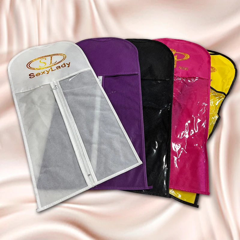 Hot Custom Logo Extra Long Dustproof  Hair Bundles Wig Packaging Hair Extensions Wig Storage Bag with Hanger