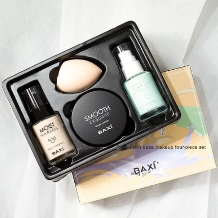 BAXI набор для макияжа Косметика оригинальная губка свободная пудра грунтовка для лица Жидкая Основа 4 в 1 Сияющий минеральный мерцающий косметический набор