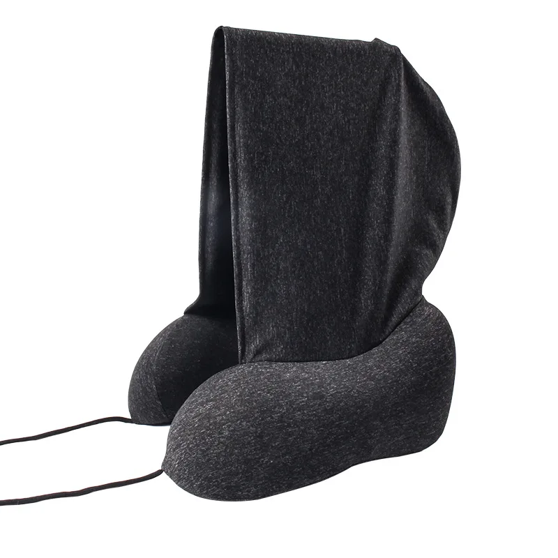 Travel pillow for airplane memory foam hooded travel pillow for airplane case airplane headrest pillow with hoodie