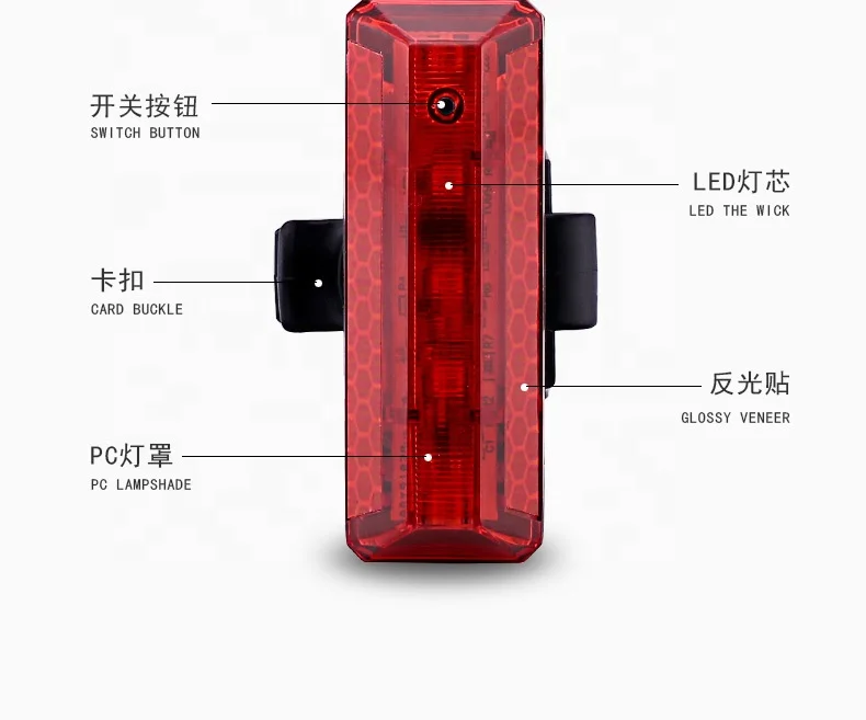 IRONDONKEY ABS USB Charging Bicycle Tail Lights Rainproof Night Running Cycling Equipment Accessories Long Endurance Rear