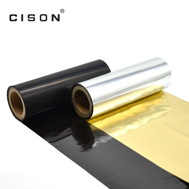 Shiny Gold Tape Thermal Resin Carbon Ribbon 11cm Width Wax Resin for Canon Foil Printer Compatible for Typewriter Label Printer