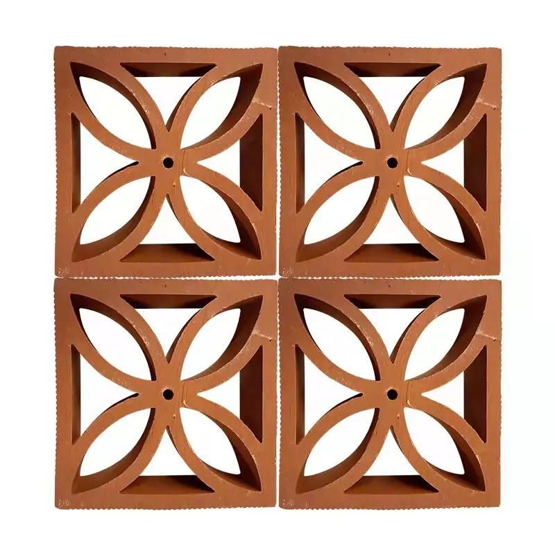 Clay Decorative Terracotta Bricks Red Chinese Classical Terracotta Hollow Blocks