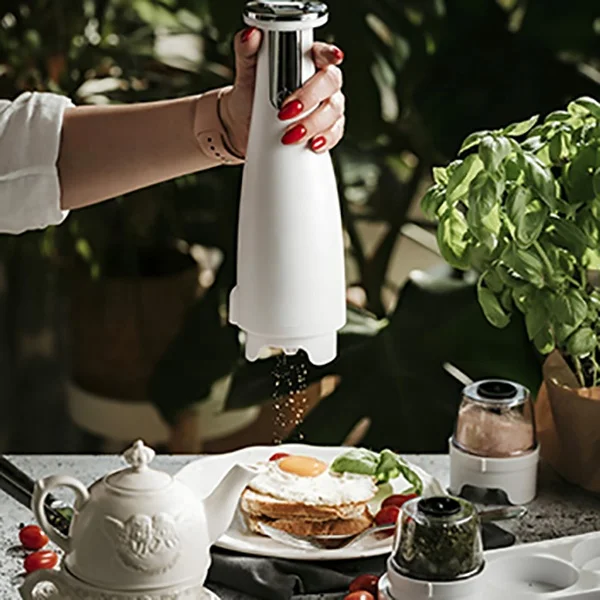 Portable USB Electric Salt and Pepper Miller and Mixer with Integrated Coffee Grinder USB Powered for Household Kitchen BBQ Use