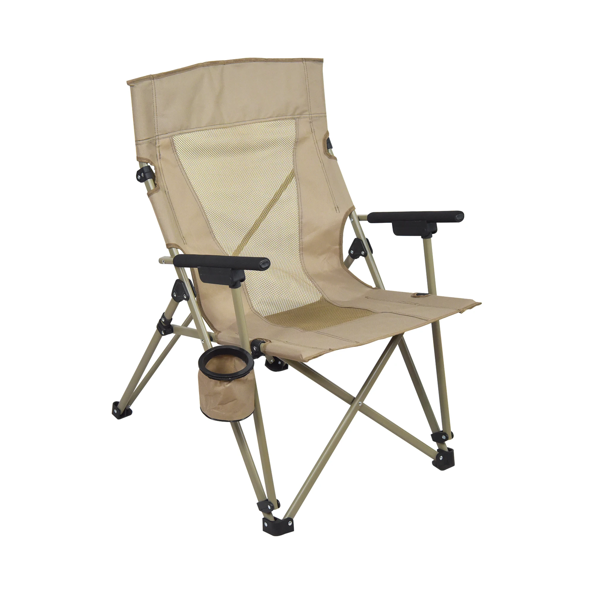 Wholesale Portable Outdoor Beach Relax Reclining Metal Adjustable Folding Camping Chair with Armrest