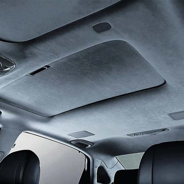 In Stock Hi-Density 1.6m Width Dark Grey Velvet Feeling Fine Suede Fabric Plush Car Ceiling
