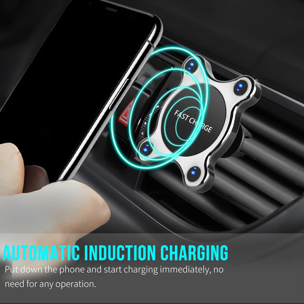 Magnetic car wireless charger compatible with all major systems car wireless phone charger