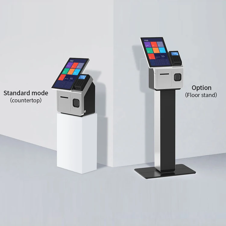 15.6inch desktop all in one kiosk pos touch screen self kiosk POS terminal for commercial stores