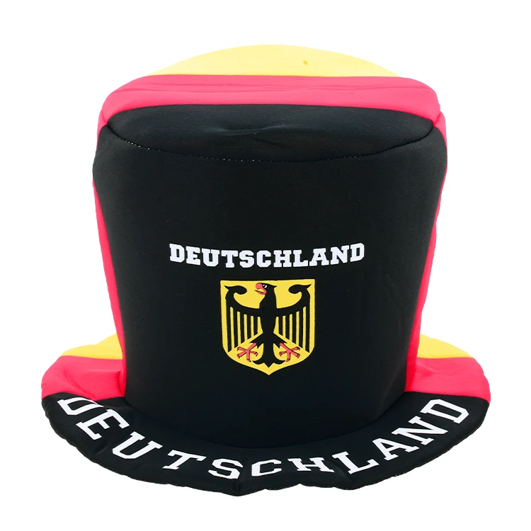 Hot selling customized Logo Football Fans Beer Hat Polyester Party Hat Velvet Crazy Top Hat