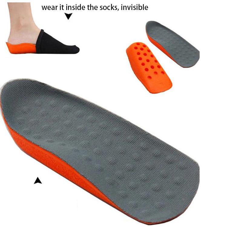 hot sale  Height Increase hidden shoe cushion Soft PU Foam Heel Lift Height Increasing Insole In Sock