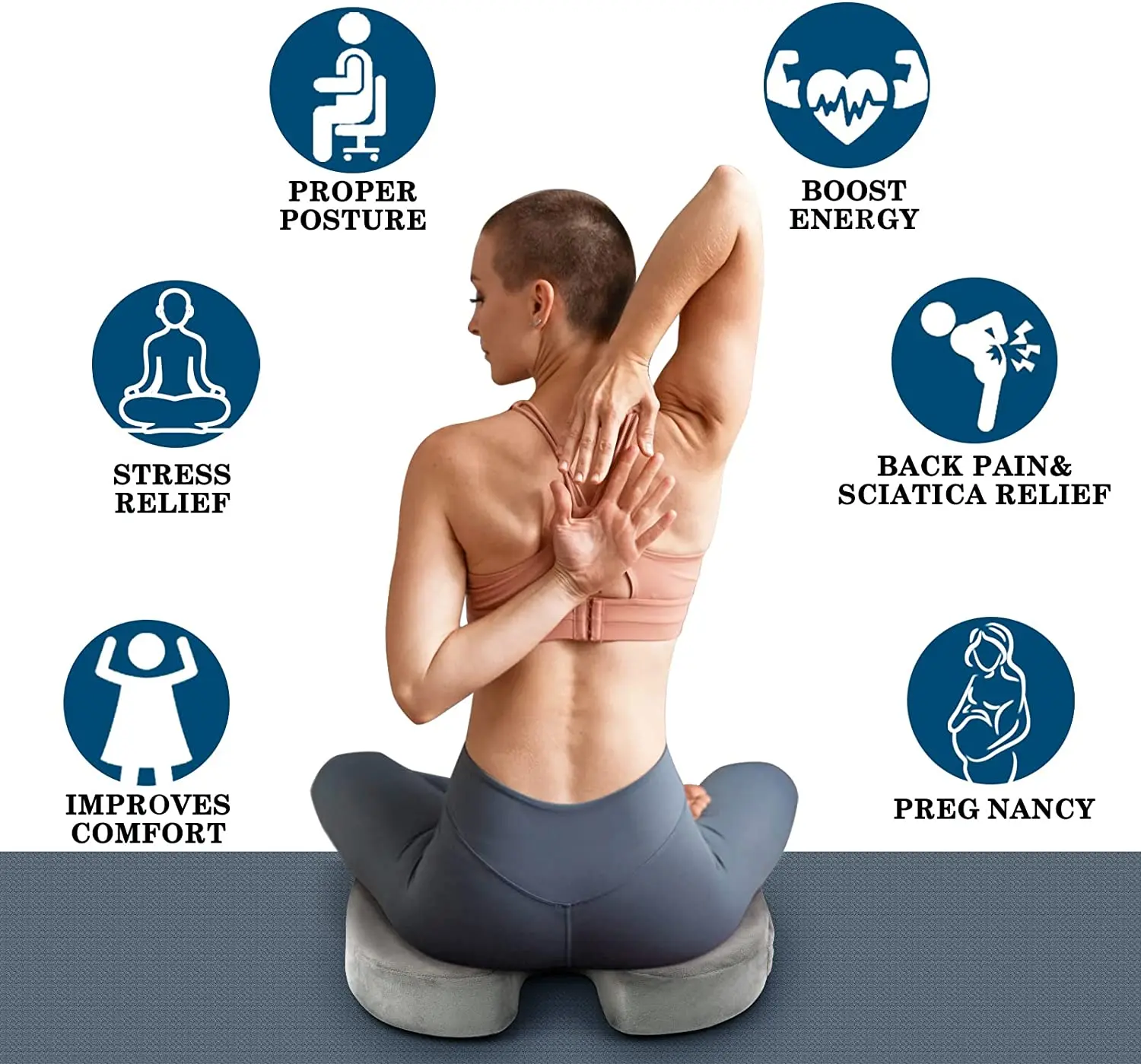 Removable  Car Seat Cushion Office Chair Orthopedic Butt Pillow Long Sitting Memory Foam Coccyx Seat Cushion