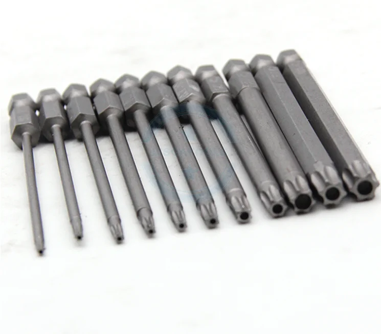 11pc 100mm hollow plum blossom lengthening S2 hexagonal handle screwdriver head batch set
