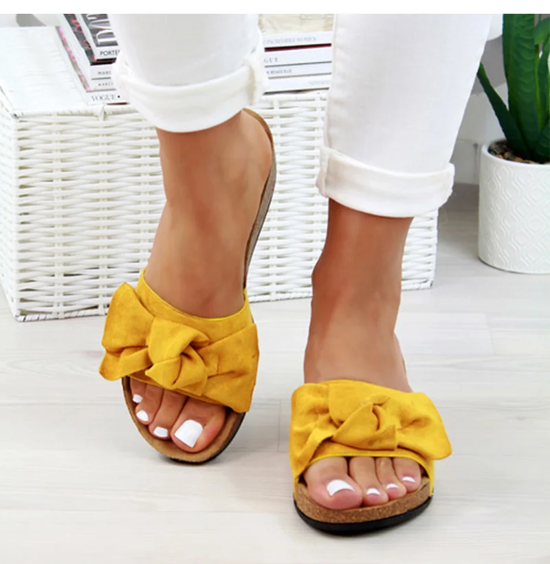 
2020 Shoes Woman Sandals For Women Beach Shoes Bow Slip On Gladiator Sandals Women Summer Footwear Flat Sandals Female Plus Size 