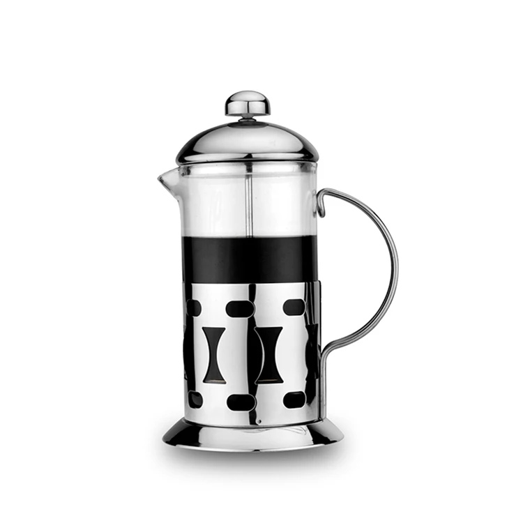 
Горячая Распродажа, серебристая стеклянная портативная чашка для приготовления кофе и чая с французским прессом 