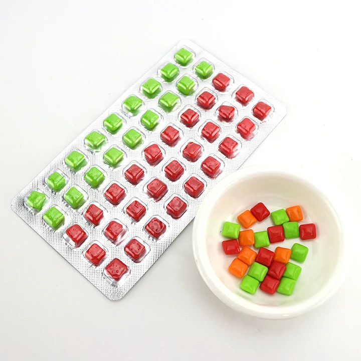 Mini square bubble gum chewing gum candy in tablet