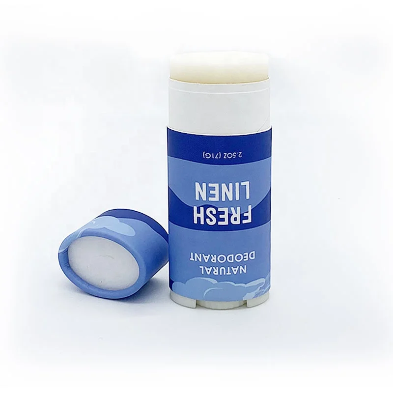 Empty Twist Up Deodorant Stick Containers 80% Less Plastic Body Butter Container Eco Oval Paper Tube Deodorant Packaging