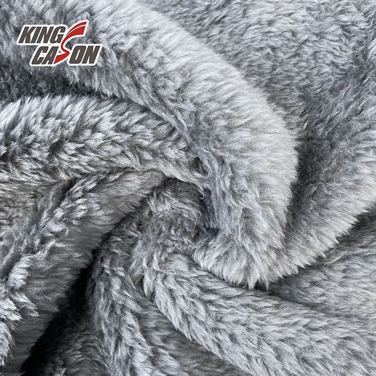 KINGCASON Manufacturer Wholesale Customized Colors Warm Anti-Static Two Side Brushed Soft Solid Sherpa Arctic Fleece Fabric