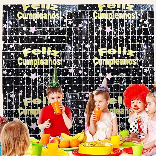 1 м * 2 м высококачественные украшения для вечеринок занавески из фольги металлические испанские квадратные занавески