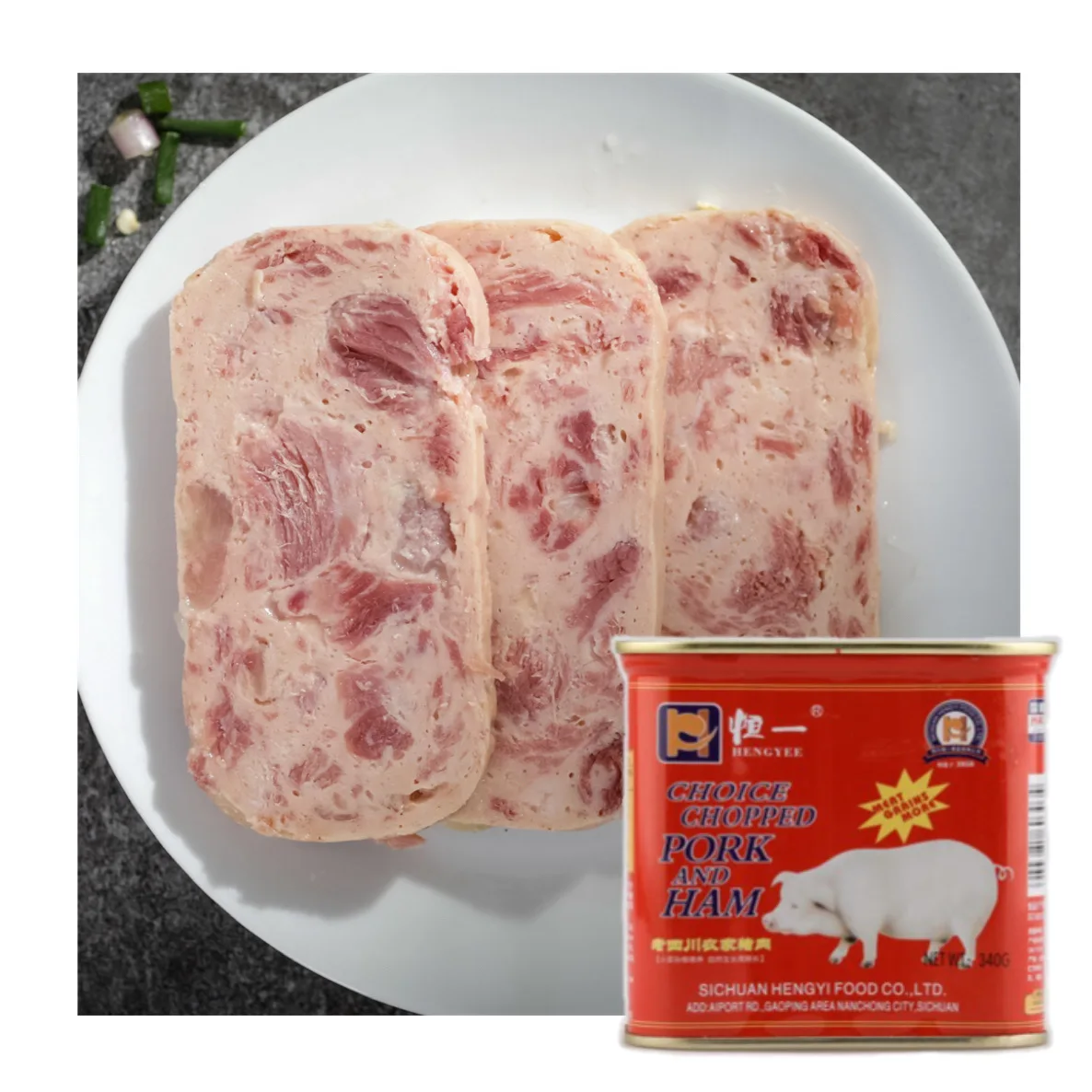 hot sale factory direct sale canned meat luncheon meat pork meat ham 340g canned ham and pork