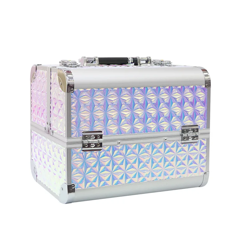 WETRUST Professional Laser Makeup Train Case Organizer Travel Makeup Suitcase Gifts makeup organizer box