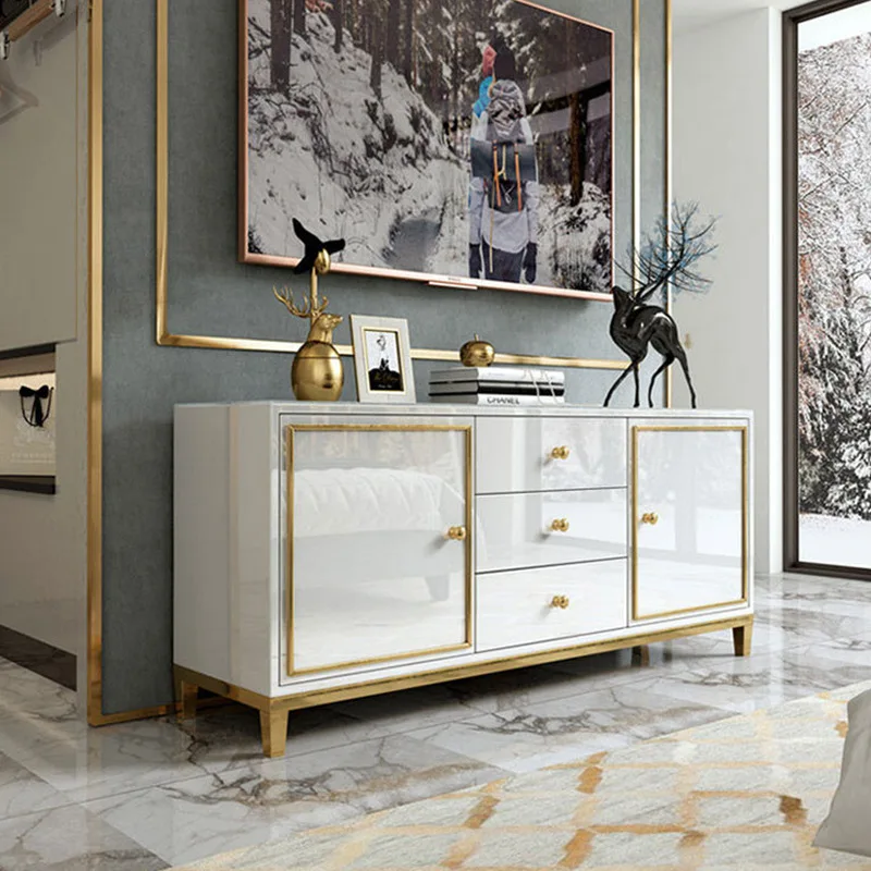 Luxury gold hallway table tv cabinet console livinig room furniture sideboard near wall board
