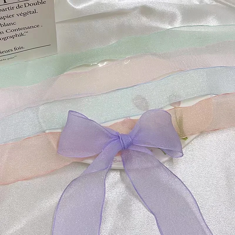 Bowknot Hair Ring Long Tassel Rope Fairy Ribbon Hair Tie Ponytail Holder Elastic Hair Bands