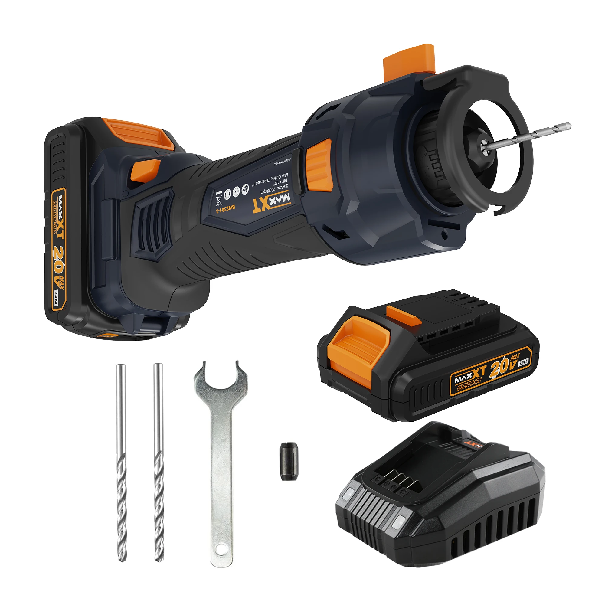 20V Portable Cutout Tool for Wood Plastic with LED Light and Rotary Saw