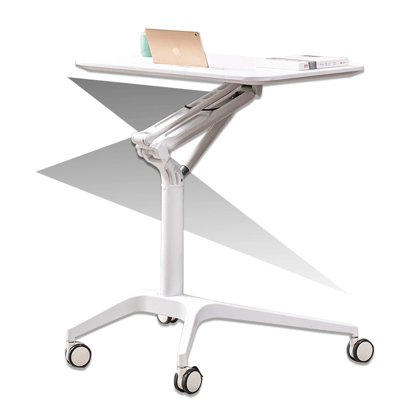 Rolling Standing Desk Height Adjustable Mobile Stand Up Computer Tilt Top Desks Laptop Stand for Small Spaces
