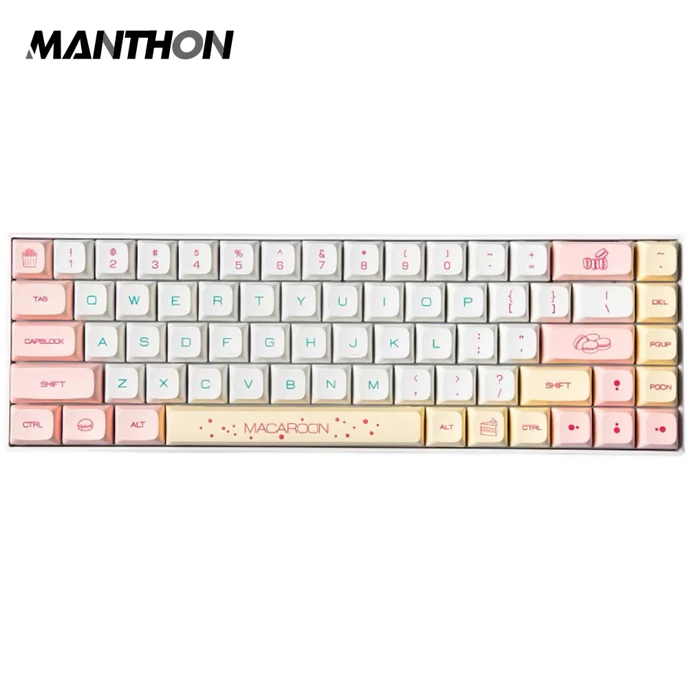 Custom Macaron Dye Sub PBT Keycaps with Key Puller for Cherry Gateron MX Switches Mechanical Gaming Keyboard