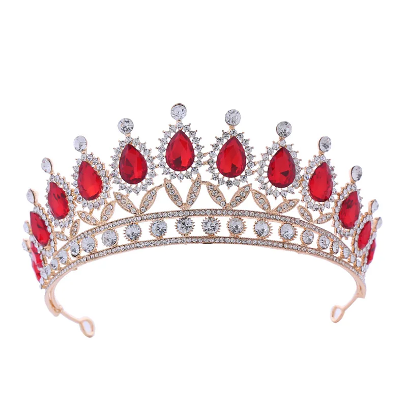 Cross-border Bridal Crown Light Luxury European Style Wedding Dress Headwear Birthday Show Wedding Dress All-match Crystal Crown