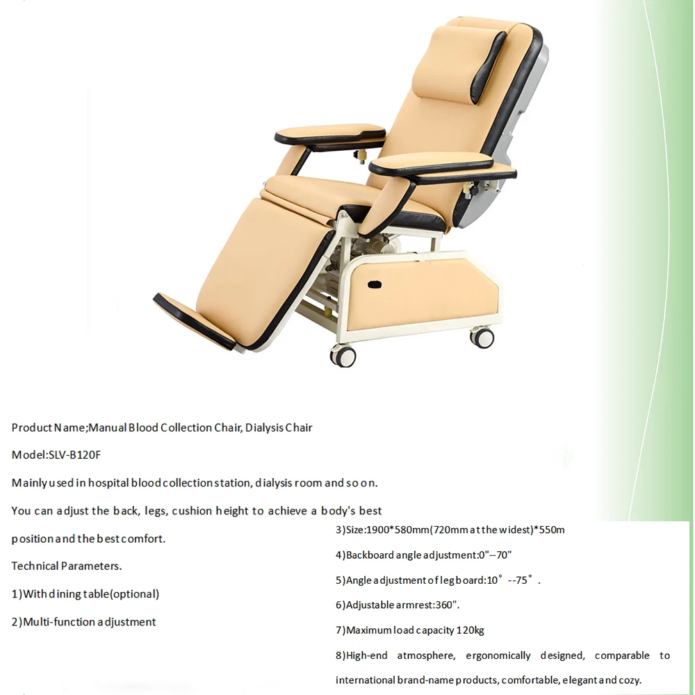Electric Dialysis Chair Hemodialysis Medical dialysis Blood Donation Hospital Bariatric With Table Equipment Machines