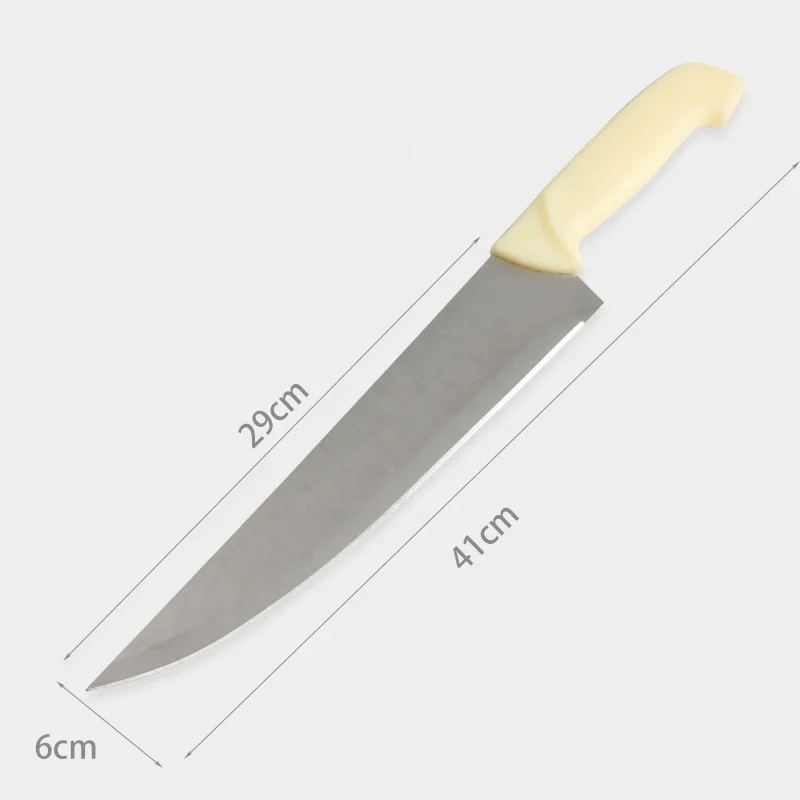 Variety of specification carved flaying stainless steel kitchen butcher knife with pp handle