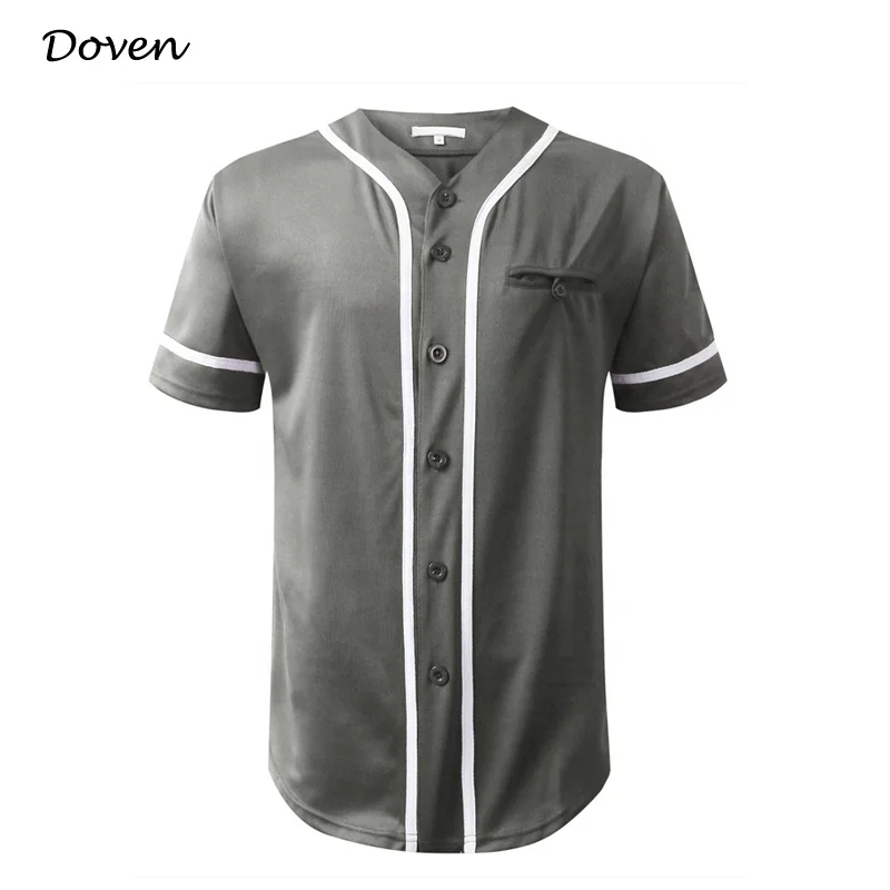 American blank buttoned baseball jersey