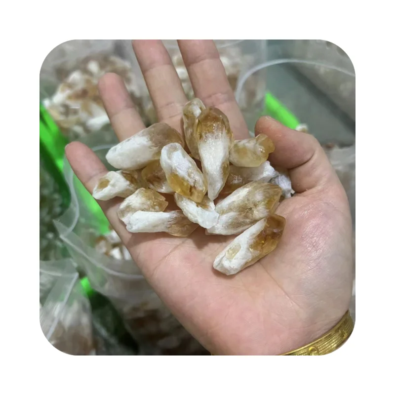 Wholesale Natural Healing Yellow Crystal Rough Quartz Citrine Teeth Raw Stone Specimen for Room Home Fengshui Decoration