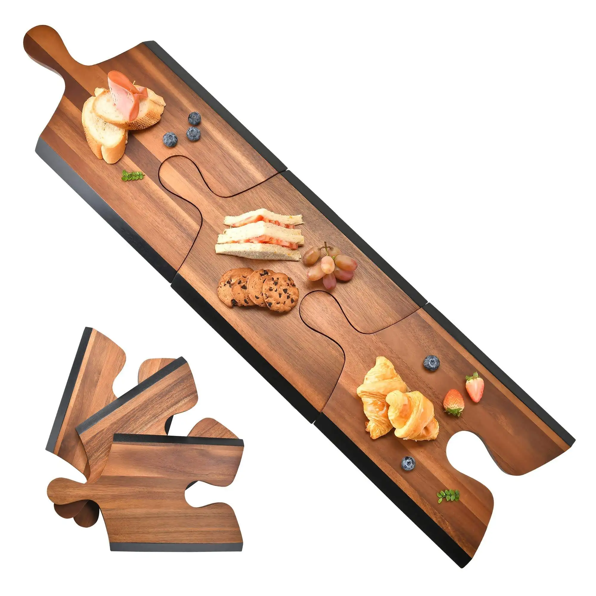 Wholesale  Bamboo Wood Serving Tray Set Counter Bread Cheese Vegetables Meats Premium Chopping Board wooden boards for cheeses