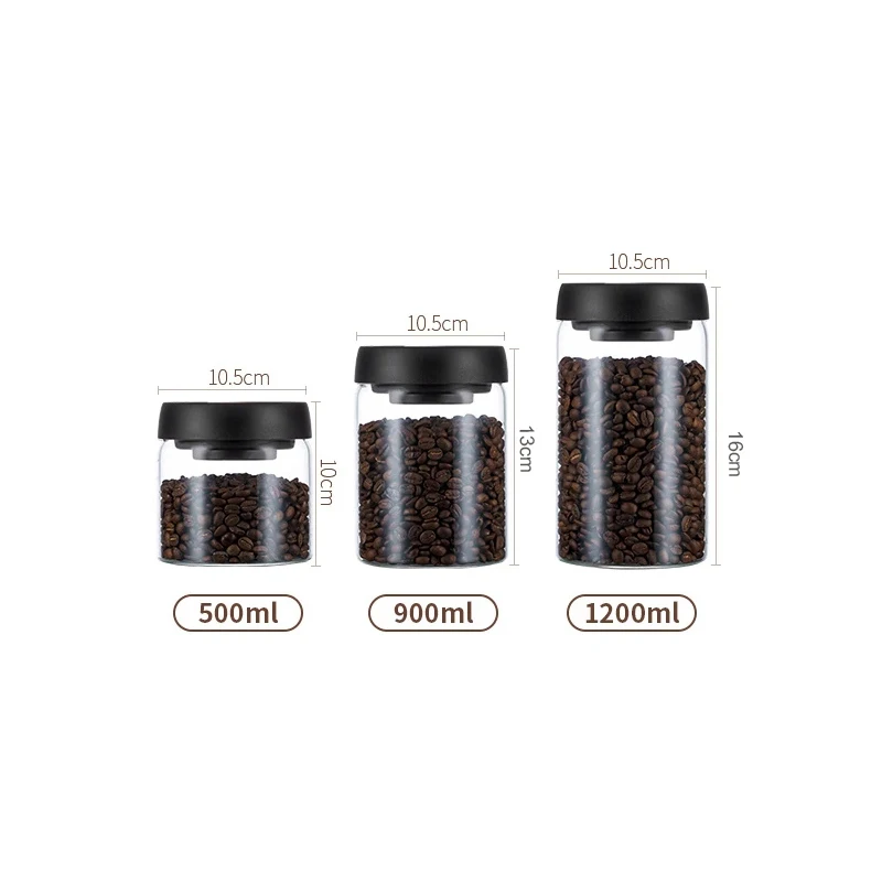 Wholesale Domestic Coffee Bean Vacuum Preservation Sealed Glass Food Grade Press Air Storage Tank