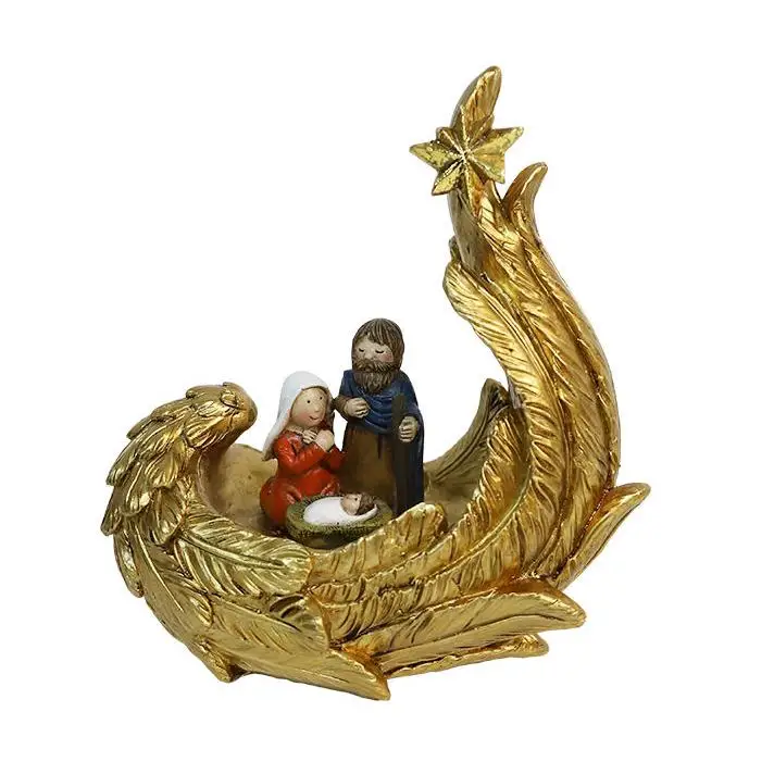 Resin Craft Ornament Religious Catholic Sacred Nativity Baptism Gifts Holy Family Jesus Statue Christ Birth Figurines