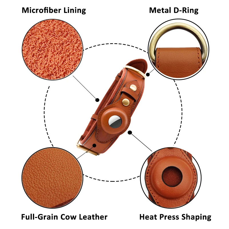 Custom Pet Supplies Petshop Products 2022 Top Quality Genuine Leather GPS Tracking Dog Collar