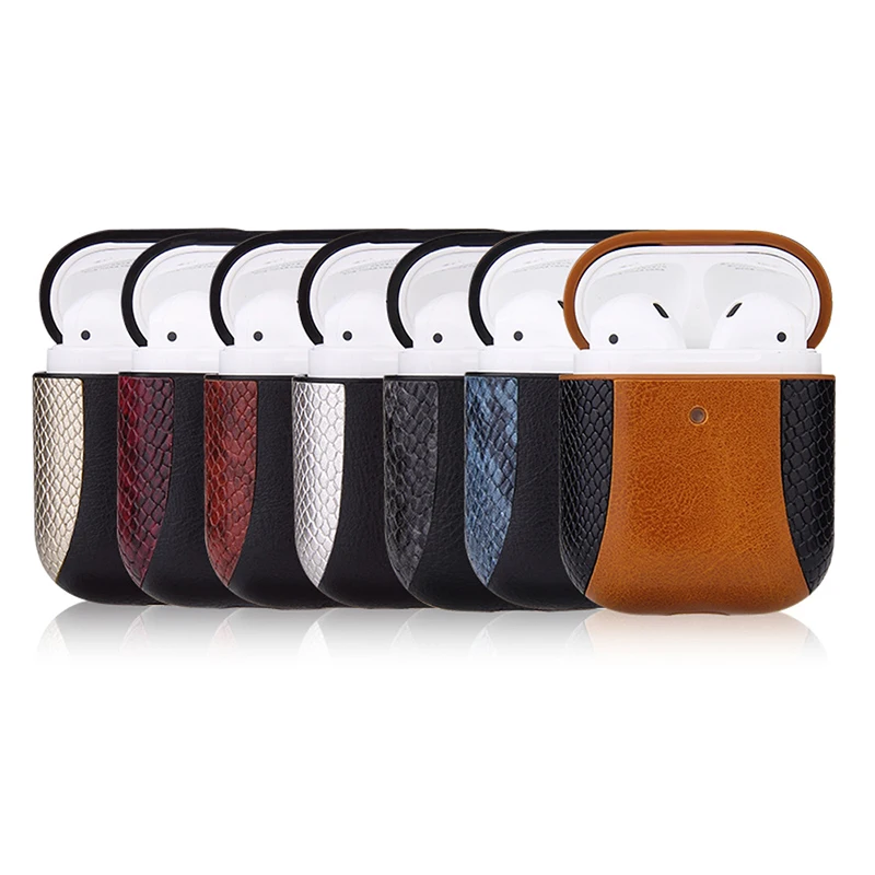 Аксессуары для беспроводных зарядных наушников из искусственной кожи в стиле ретро с откидной крышкой для наушников AirPods 1 2