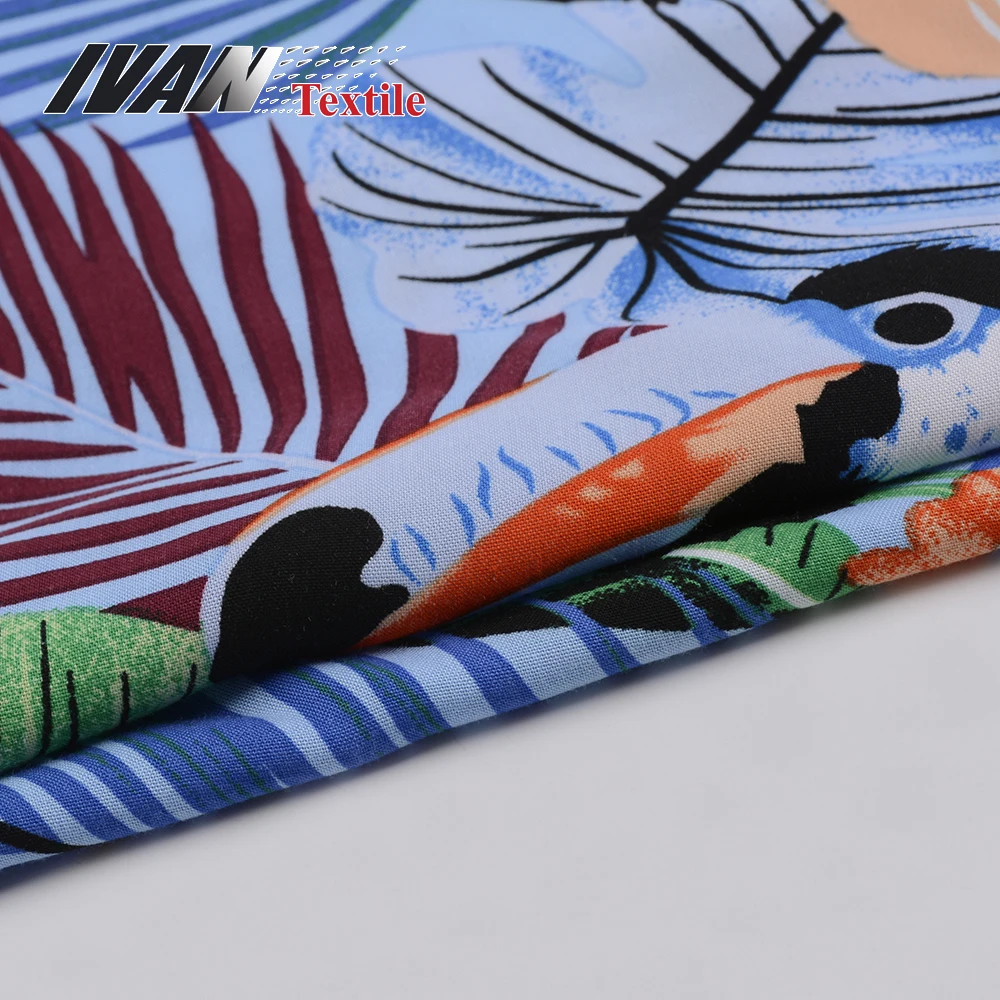 Китай, оптовая продажа, OEM, модная устойчивая ткань из 100% искусственного шелка, струйная ткань с принтом challis для платья