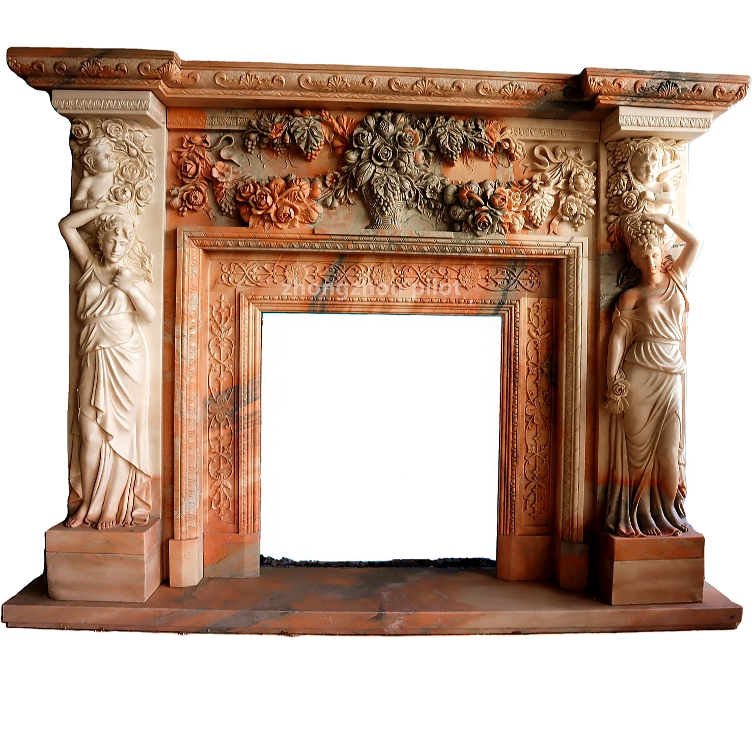 Горячая Распродажа натуральный мраморный камин объемный ручной работы