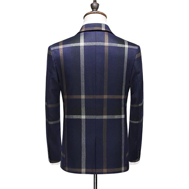 Wholesale lattice work suits man suit 3 pcs