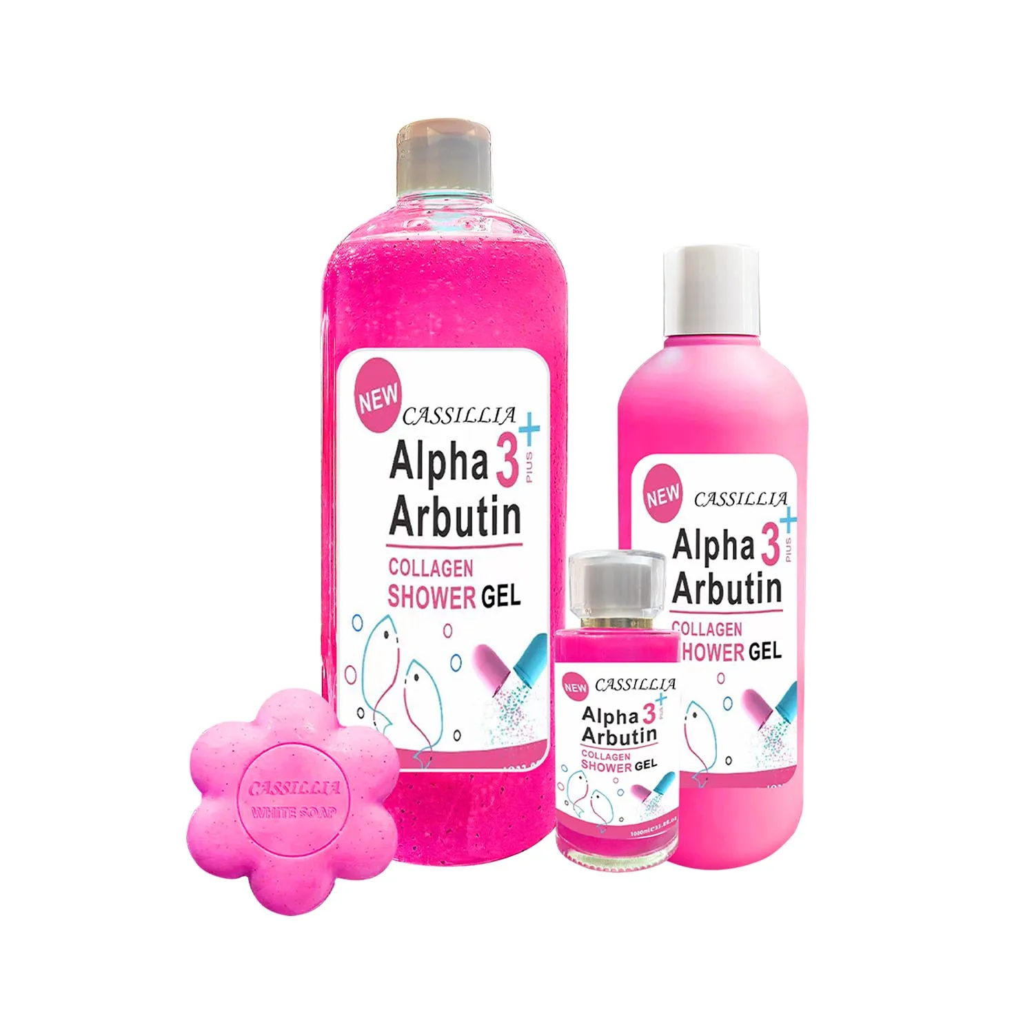 Private Label Organic Alpha Arbutin 3+ Collagen Refreshing Moisturizing Body Skin Care Shower Gel de douche Whitening Body Wash