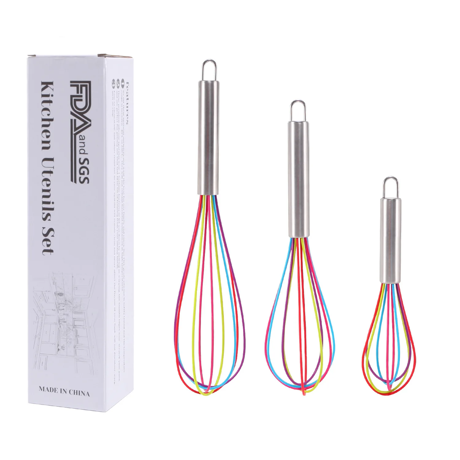 shanghai zhanxing Kitchen Silicone Egg Whisk for Blending Whisking Beating Stirring Cooking Baking