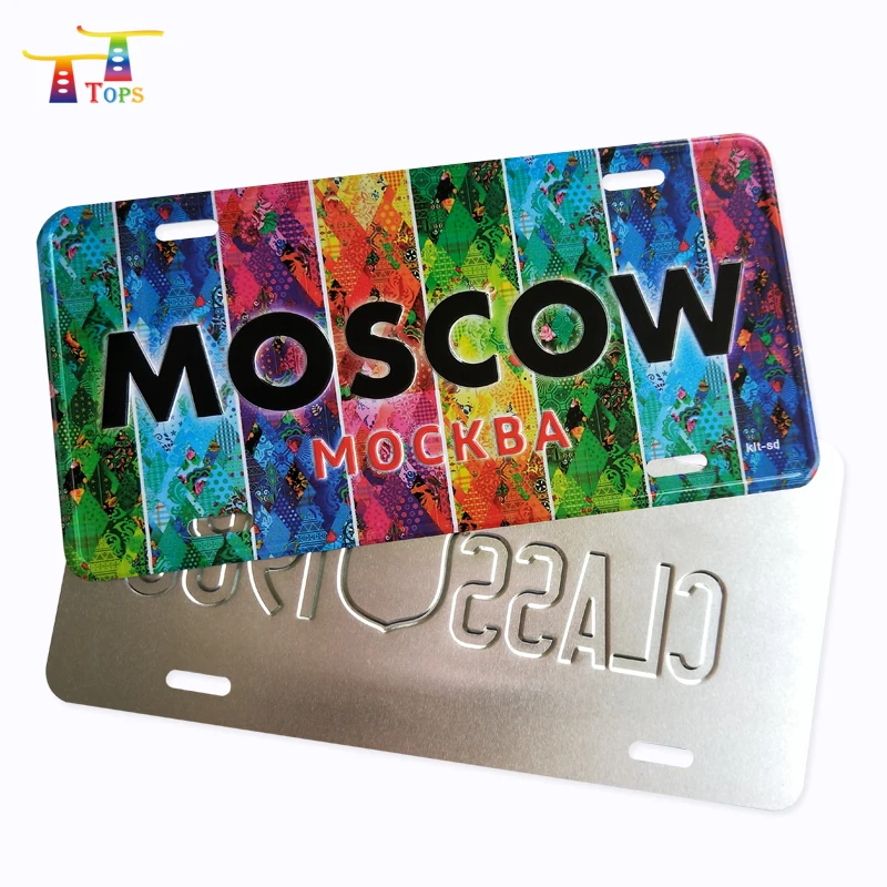 Японский высокий рельефный туристический индивидуальный Печатный винтажный автомобиль Европейская подсветка полузаконченный номерной знак