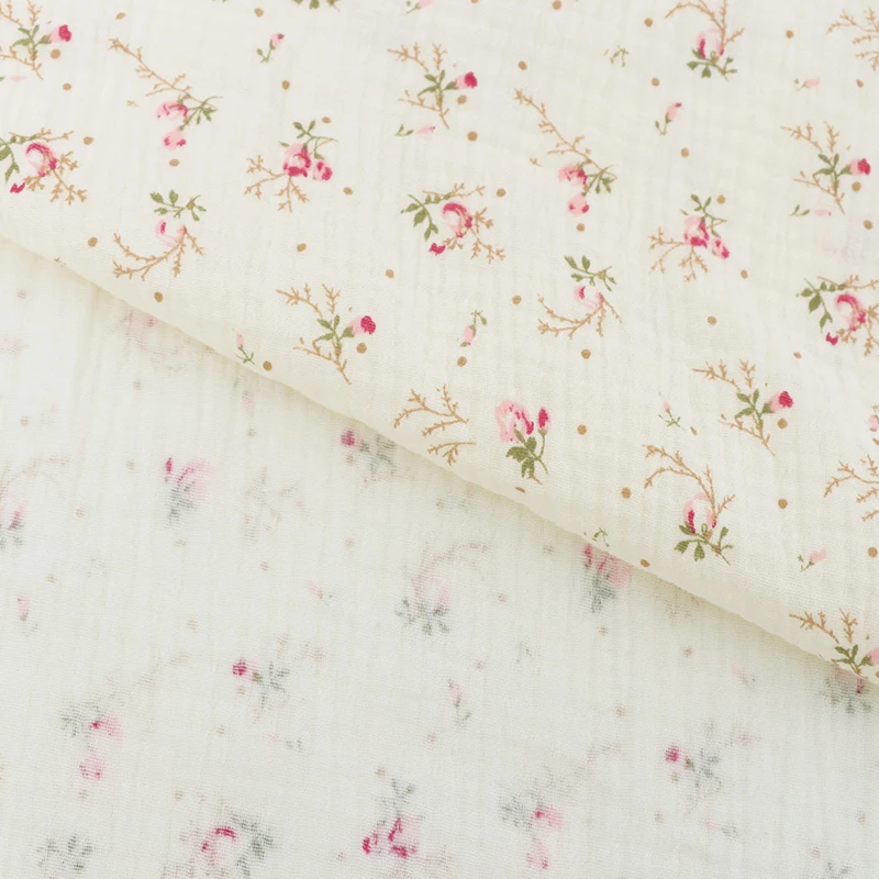 sunflower  print   100% Cotton  muslin gauze  crepe fabric for swaddle