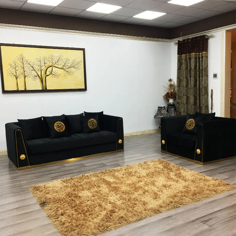 Home furniture fabric gold 3 2 1 1 seater couch loveseat and armchair online shopping luxury sofa sets living room modern