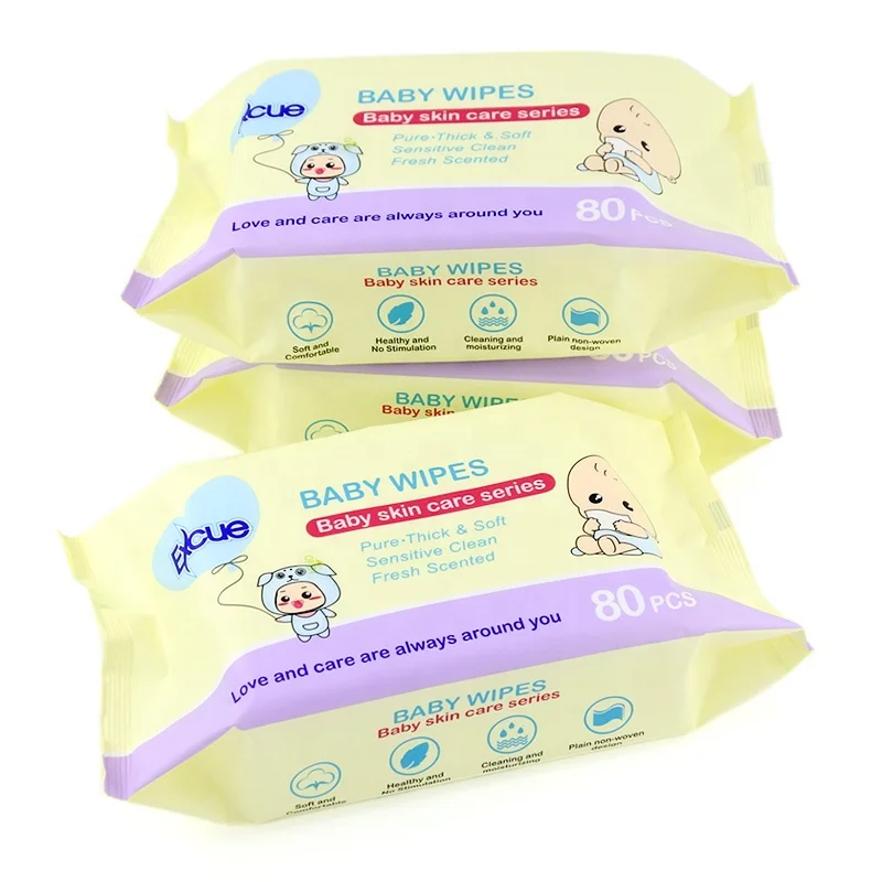 Wholesale baby wet wipes free samples product functional baby wipes 80pcs pack disposable face cleaning