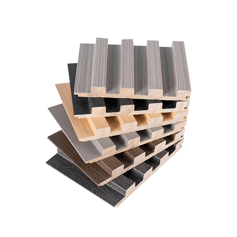 Customized Solid Wood Grille Decorative Plate  Fluted 3D Slat Wave Solid Wood Grille For Interior House